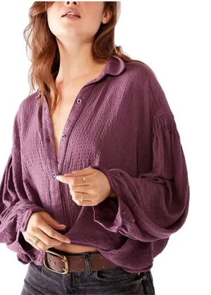 We The Free Free People Rockaway Top in Purple Dusk medium thumbnail 1