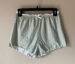 Seafoam Green Polka Dot Soft Shorts thumbnail 1