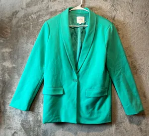 Grey Lab Bright Orange Blazer Bold Statement Piece Power Suit Minimalist Chic XL thumbnail 1