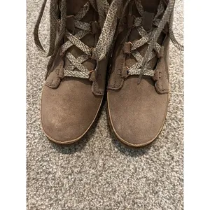 Merrell Tremblant Womens 7.5 Brown Leather Lace Up Wedge minimalist‎ Ankle Boots thumbnail 4