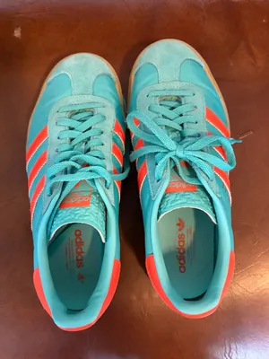 adidas Gazelle Bold Womens Fashion Sneakers in Green Orange size 6.5 platform thumbnail 5
