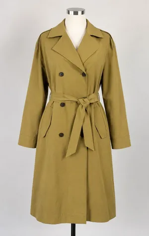 A New Day Womens Double Breasted Trench Coat Tan Khaki Oversized XS New Tags Quiet Luxury thumbnail 1