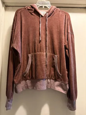 Knox Rose hooded brown velour shirt, XL thumbnail 1