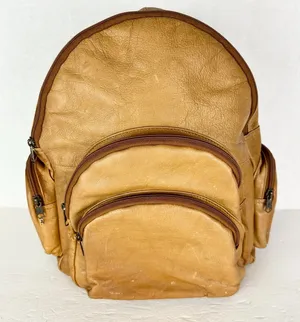 Vintage Sol Leather Backpack Purse Multi Pocket Supple Travel Unisex thumbnail 1