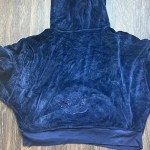 Boys Lie BLUE VELOUR CROPPED HOODIE thumbnail 4