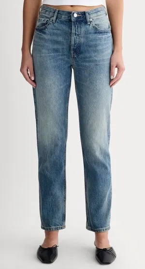 NWT Everlane The ’90s Cheeky Jean in Vintage Mid Blue Size 28 Button Fly Closure thumbnail 1