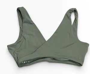 SET Active AirLuxe‎ Wrap Front Sports Bra Sage Green Olive Size Medium Yoga thumbnail 1