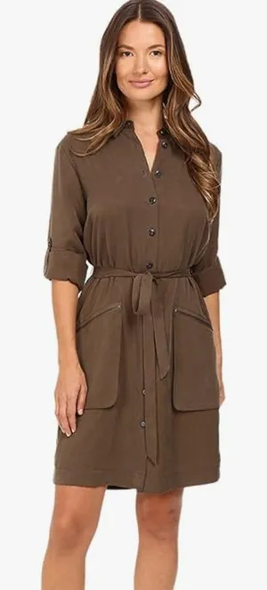ATM Anthony Thomas Melillo Belted Shirt Dress Large thumbnail 1