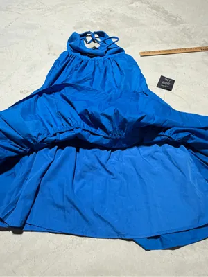 Lulus loveable cutie Blue sleeveless Tiered Midi Dress small NWT thumbnail 9