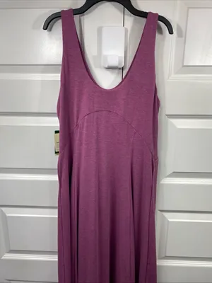 Halara U Neck Flowy Maxi Casual Tank Dress Violet Floral Yarn Medium Flowy Slit thumbnail 5