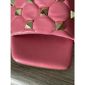 Marc Fisher Size 8M Salmon Pink Studded Slide Heels‎ Square Toe Mule Sandals thumbnail 7