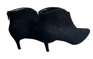 Halston Cairo‎ Womens 6.5 Ankle Booties Boots Black Suede Stiletto Heel Back Zip thumbnail 1