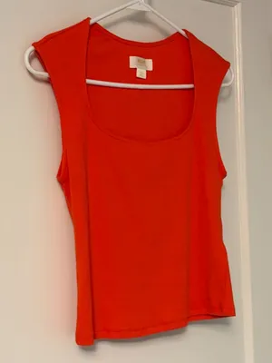 Maeve Anthropologie ribbed cropped square neck / scoop neck tank size small thumbnail 3