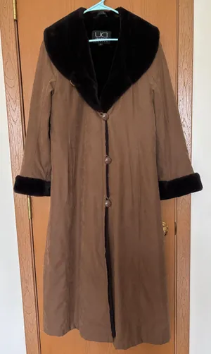 Vintage Full Length Faux Fur Coat – UD (Utex) Design – Size 8 thumbnail 1