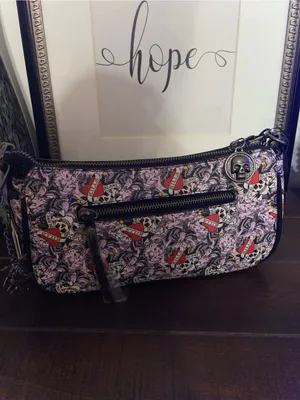 NWT!! Ed Hardy “Love Kills Slowly” Pink Tattoo-Print Crossbody Shoulder Bag thumbnail 5