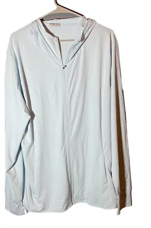 Cool Run‎ Women’s Light Blue Athletic Full Zip hooded Jacket 3XL NWT thumbnail 1