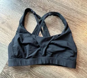 lululemon athletica Black Cross-Back Sports Bra Stash It All Size 8 thumbnail 1