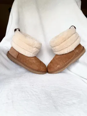 UGG Women’s Fluff Mini Quilted Boots Chestnut Size 5 FITS KIDS USA SIZE 3 thumbnail 4