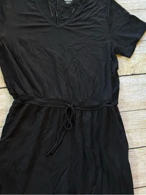 Knix Women’s Good To Go Jumpsuit Black Relaxed Fit Stretch Lounge Wear Sz Medium thumbnail 6