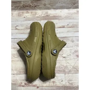 Crocs Classic Lined Clogs Men's Size 5 Women's Size 7 Olive Green Fuzzy Comfort thumbnail 5