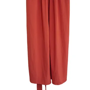 Halara XL Maxi Dress Coral Red V-Neck Tie Back Pockets Flowy Casual Sporty thumbnail 3