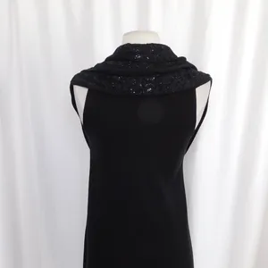 ALICE + OLIVIA Black Cascading Ruffled Knit Floral Lace Sweater Vest Cashmere XS thumbnail 7