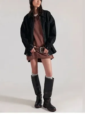 Free People Mari Muscle Pullover - Umber Earth Brown - Small thumbnail 3