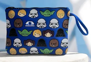 Star Wars Disney Store MXYZ Blue Zip Pouch Multi Use Zipper Bag Wristlet 12”x9” thumbnail 1