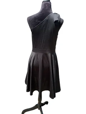 NWOT JASAMBAC Black One Shoulder Bow A-Line Cocktail Dress‎ with Pockets Size L thumbnail 12