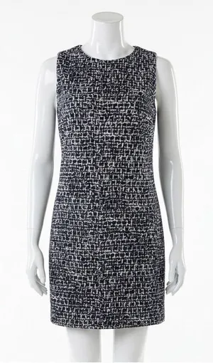 Michael Kors Y2K Office Siren Tweed Shift Dress Corporate Core Dark Academia MP thumbnail 1
