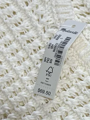 Madewell Womens White Crochet-Knit Crewneck Sweater Tank thumbnail 6
