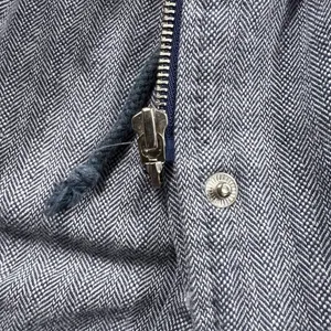 Free People Y2K Blue Herringbone Parka Jacket Size 6 Cotton Vintage Fall thumbnail 5