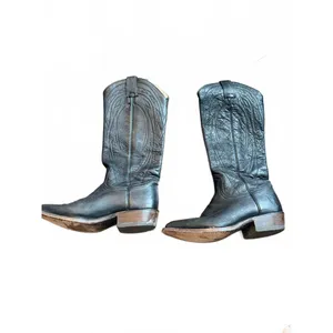 Frye Classic Black Leather Cowboy Boots thumbnail 5