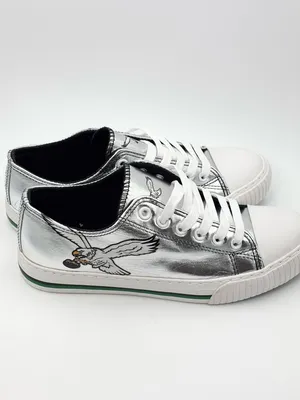 FOCO PHILADELPHIA EAGLES GREEN‎ TEAM COLOR METALLIC CANVAS WOMENS SHOES Size 7 thumbnail 4