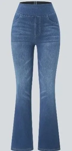 641 | NWT Halara Flex High Waist Flare Leg Stretch Denim Blue Womens S thumbnail 1