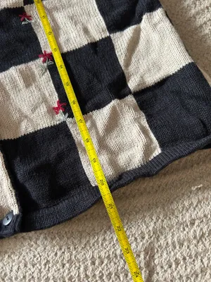 Christopher & Banks Vintage beige and black checkered cardigan thumbnail 7