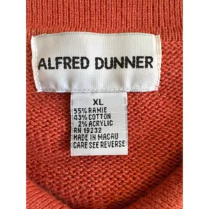 Alfred Dunner Panda Bamboo Embroidered Sweater Coral Ramie Cotton XL 6349 thumbnail 4