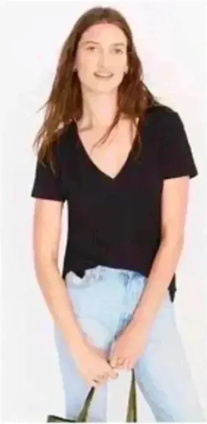 Madewell Black Classic V-Line Shirt Size‎ M thumbnail 1