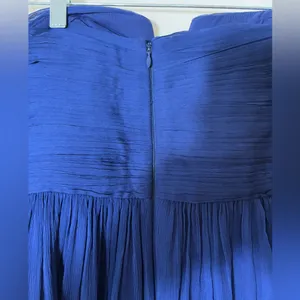 J. Crew Nadia Long Dress Silk‎ Chiffon Dark Cove Blue Wedding Formal Size 6 thumbnail 6