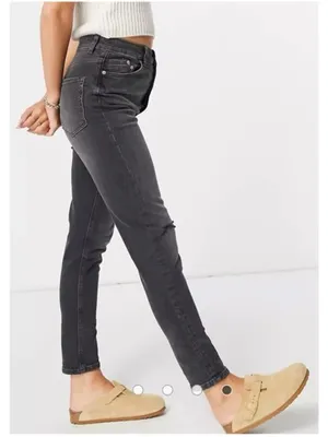 Free People We The Free Zuri Mom Jeans Washed Black Distressed Size 28 thumbnail 11