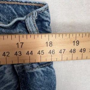 American Eagle 16 Jeans Super High Rise Baggy Wide Leg Raw Hem Blue Denim Grunge thumbnail 15