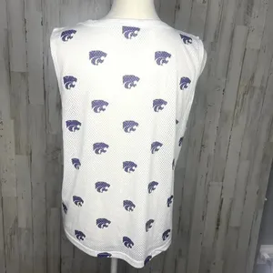 Rivalry Threads NWT NCAA‎ Kansas State Wildcats Womens Medium White Mesh All Over Print Tank Top thumbnail 3