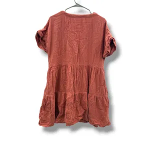 Madewell Lightspun Tiered Mini Dress Womens M Rust Gauze Button Front Cotton thumbnail 4