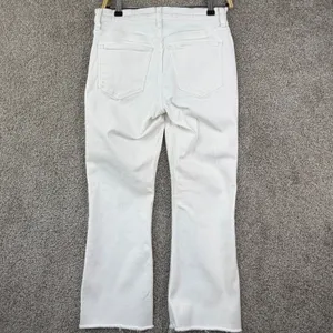 J.Crew Flare Crop Jeans Women 28 White Mid-Rise Raw Hem Coastal Preppy Denim thumbnail 3