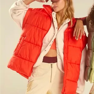 NWT FP Movement Free People‎ In a Bubble Puffer Vest Orange Size M Primaloft thumbnail 1