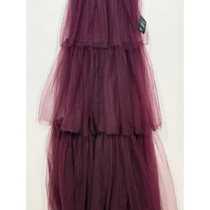 Lulus Unforgettable Poise Maxi Dress Women's XS Plum Purple Tulle Tiered NWT thumbnail 9