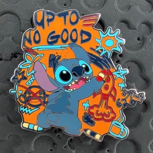 Disney parks lilo & stitch 2018 up to no good stitch drawing trading pin thumbnail 1