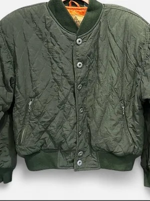 Vintage 90s Liz Wear Chic Army Green Quilted Nylon Bomber Jacket Small thumbnail 2