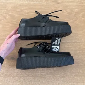 TUK Viva Mondo Leather Creeper Shoes Size US W 6 Black thumbnail 2