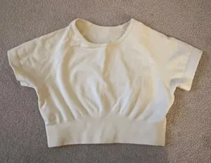 Cropped White Workout Tee thumbnail 1